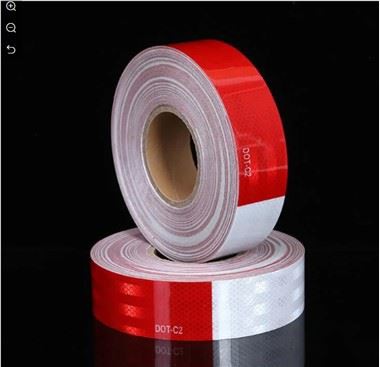 Reflekstape DOT-C2 rødt og hvitt selvklebende synlig tape for tilhenger, utendørs, biler, lastebiler
