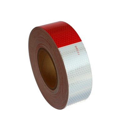 Rød Hvit Honeycomb DOT C2 reflekterende tape