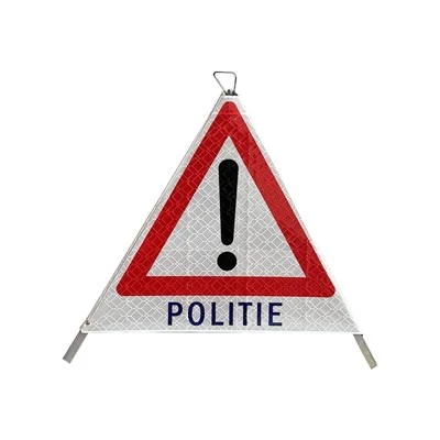 Reflekterende fare Stativ Politie Sign